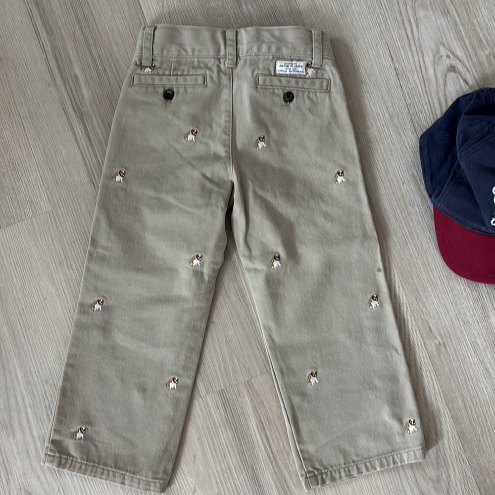 Kids Tan Embroidered Pants - Picture 4 of 6
